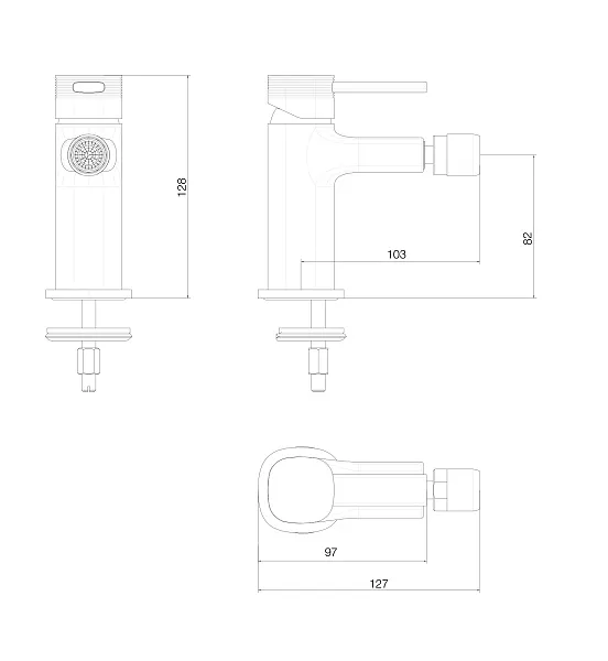 Смеситель для биде Wonzon & Woghand TETRA WW-841246-BRG фото 1