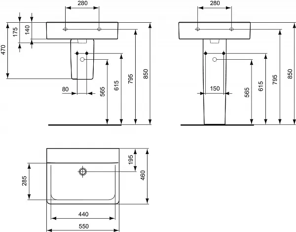 Раковина Ideal Standard Connect Cube 55 см E811201 фото 2