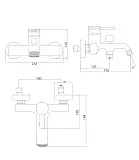 Смеситель для ванны с душем Wonzon & Woghand TETRA WW-841212-BRG фото 1
