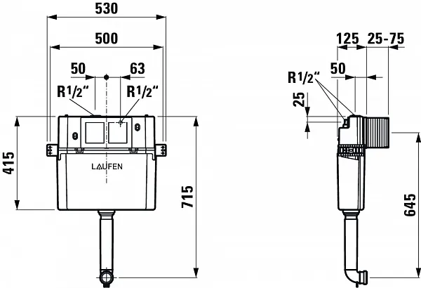 Бачок для унитаза Laufen Universal 8.9466.4.000.000.1 скрытого монтажа фото 2