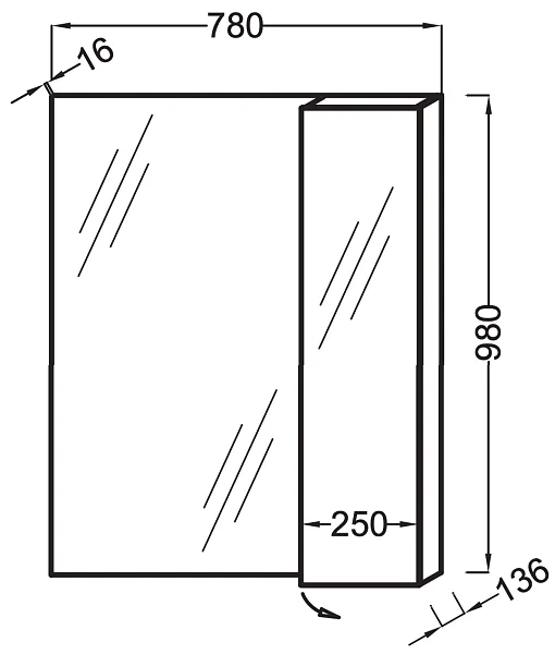 Зеркало с полкой Jacob Delafon Soprano EB1336-NF фото 3
