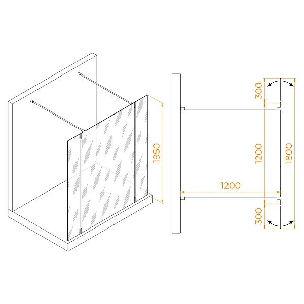 Душевая перегородка RGW Walk In 351005223-15 фото 1