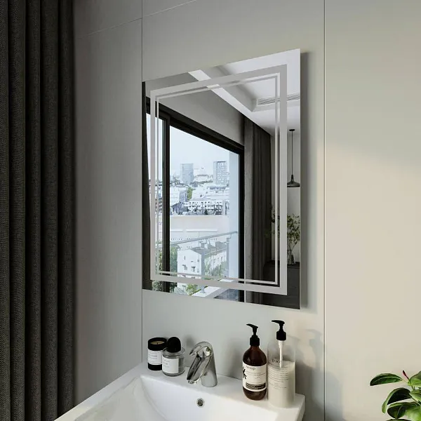 Зеркало Бриклаер Эстель-2 60х80 4627125414299 с подсветкой фото 5