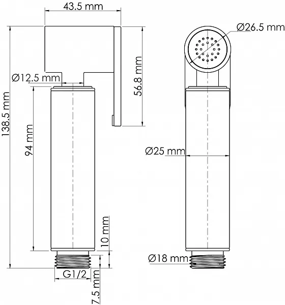 Гигиенический душ WasserKRAFT A232 фото 2