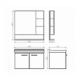 Зеркало Comforty Рига 80x80 00004139024CF правая с полочкой фото 3