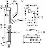 Термостат Hansgrohe Croma Select S Vario 27013400 для душа фото 2