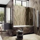 Шторка для ванны MaybahGlass 60x140 MGV-611-5 профиль хром стекло бронза фото 1