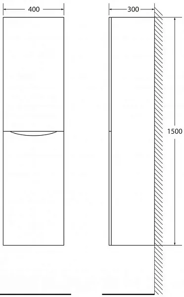 Шкаф-пенал BelBagno Fly-Marino 40x150 FLY-MARINO-1500-2A-SC-CO-P-L левый фото 4