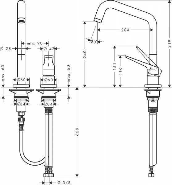 Смеситель Axor Citterio M 34820800 для кухонной мойки фото 2