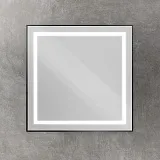 Зеркало BelBagno Kraft 80x80 SPC-KRAFT-800-800-SENS-NERO с подсветкой фото 2