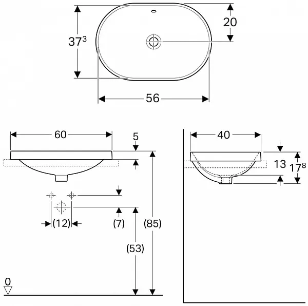 Раковина Geberit VariForm 60 см 500.728.01.2 фото 3