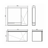 Зеркало Comforty Мерано 90x80 00-00008508CF правая с полочкой фото 3