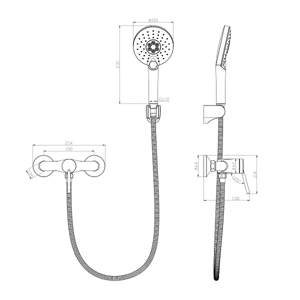 Смеситель Lemark Minima LM3803C для ванны с душем фото 2