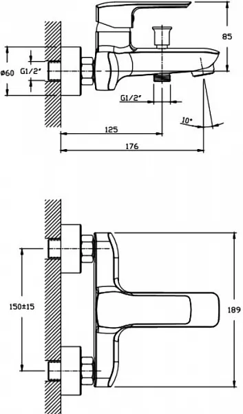Смеситель Orange Merci M13-100cr для ванны с душем фото 3