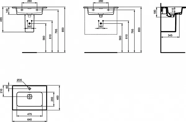 Раковина Ideal Standard Strada II 64 см T299101 фото 10
