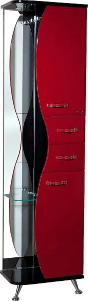 Шкаф-пенал Bellezza Рио 50 R красный с черным фото 1