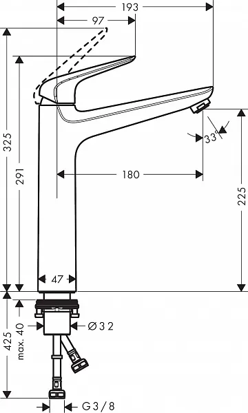 Смеситель Hansgrohe Novus 71124000 для раковины-чаши фото 5
