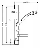 Душевой гарнитур Hansgrohe Croma 100 27724000 фото 3