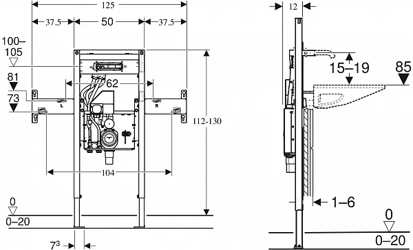 Инсталляция для раковины Geberit Duofix 111.094.00.1 фото 2