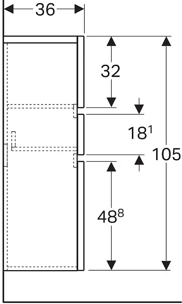 Шкаф-пенал Geberit Renova Plan 39x105 869030000 фото 6