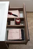 Мебель для ванной Aquanet Lino 90 подвесная дуб веллингтон с зеркалом белого цвета фото 11