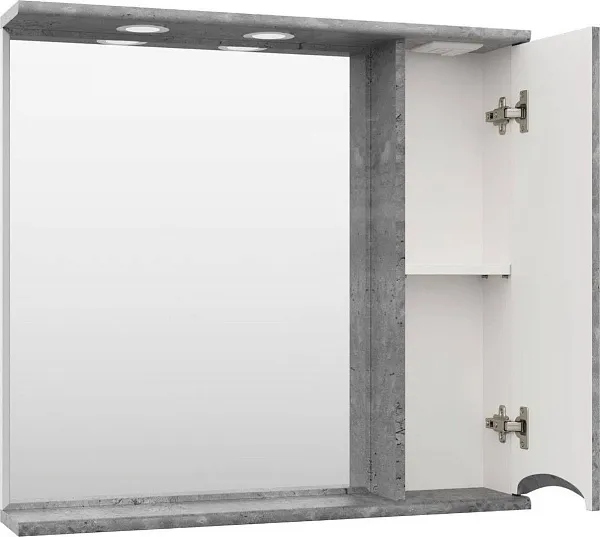 Зеркало Misty Атлантик 80x74 П-Атл-4080-050П правое с полочкой и подсветкой фото 4