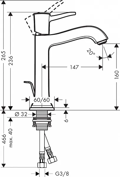 Комплект смесителей Hansgrohe Metropol Classic 31340000/31302000 2 в 1 фото 4