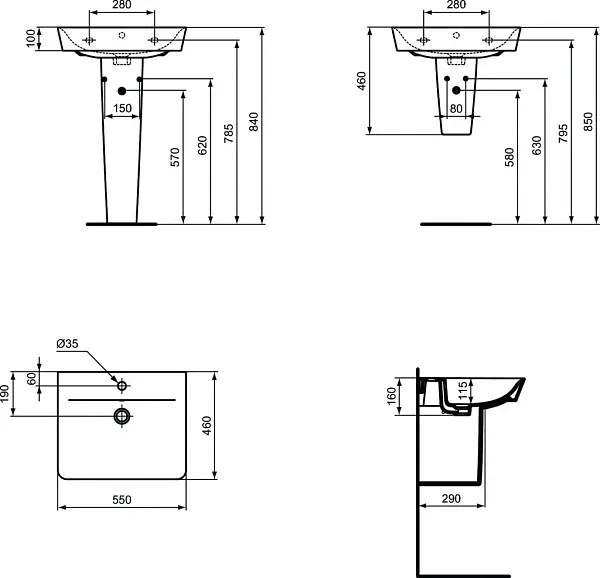 Раковина Ideal Standard Connect Air Cube 55 см E074401 фото 6