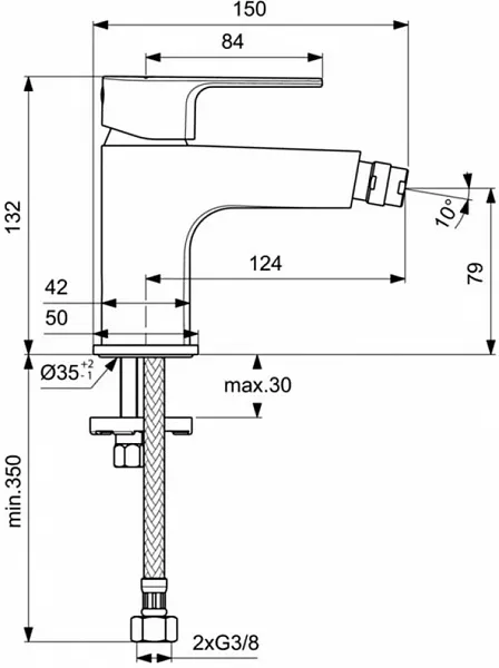 Смеситель Ideal Standard Cerafine D BC690AA для биде фото 2