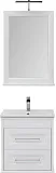 Мебель для ванной Aquanet Бостон М 60 подвесная или напольная белая матовая с раковиной из литьевого фото 3