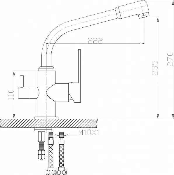 Смеситель ZorG Sanitary ZR 319 YF-33 для кухонной мойки фото 2