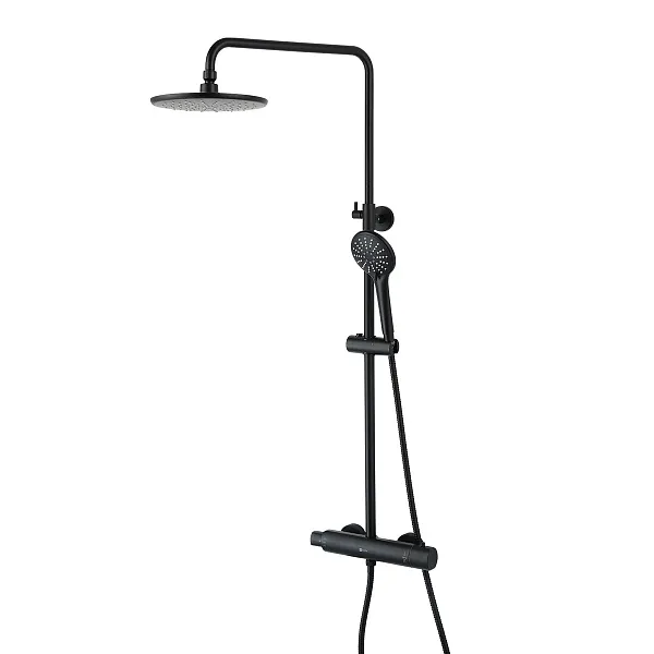 Душевая стойка Lemark Bronx LM3770BL со смесителем термостатом фото 1