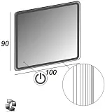 Зеркало Cezares 44996 c LED-подсветкой touch system 100х90 фото 6