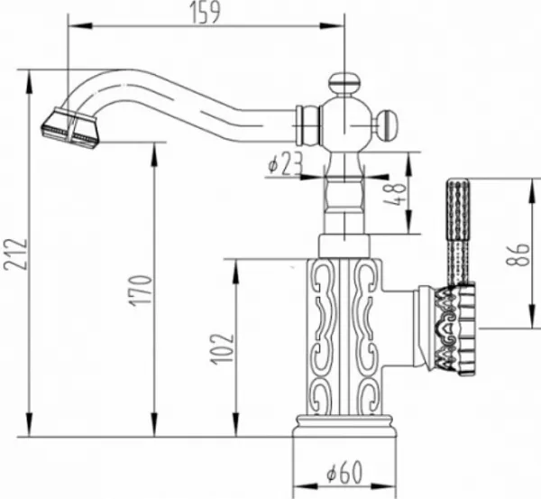 Смеситель ZorG Antic A 114U-SL для раковины фото 2