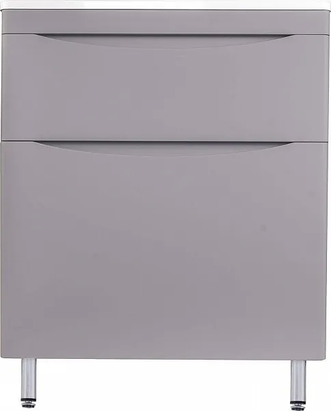 Тумба с раковиной Style Line Бергамо 70 серая напольная фото 1