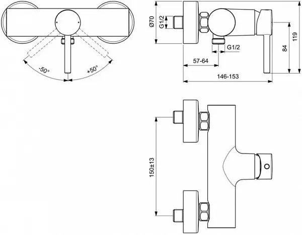 Смеситель Ideal Standard Kolva BC674U4 для душа фото 2