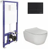 Унитаз безободковый с инсталляцией и кнопкой смыва Berges Wasserhaus Novum L5 047215 фото 1