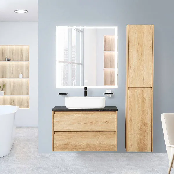 Зеркало BelBagno Grt 80x80 SPC-GRT-800-800-LED-TCH-WARM с подсветкой фото 9