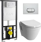 Унитаз безободковый с инсталляцией и кнопкой смыва VitrA S50 9003B003-7201 фото 1