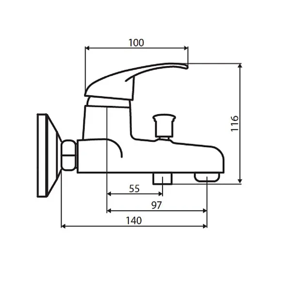 Смеситель Dorff Comfort D8010000 для ванны с душем фото 2