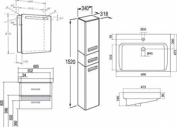 Мебель для ванной Акватон Америна 60 подвесная фото 14