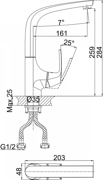 Смеситель D&K Rhein Feuerbach DA1282401 для кухонной мойки фото 4