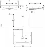 Раковина Geberit iCon 75 см 124078000 фото 3