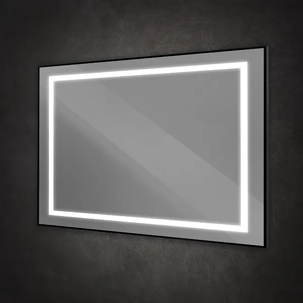 Зеркало BelBagno Kraft 120x80 SPC-KRAFT-1200-800-SENS-NERO с подсветкой фото 4