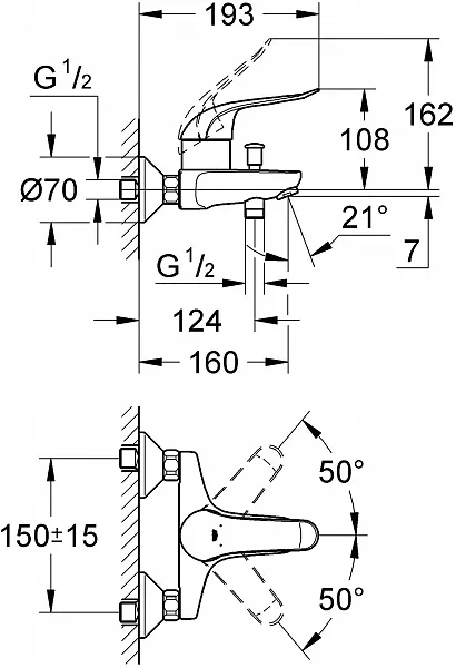 Смеситель Grohe Euroeco Special 32783000 для ванны с душем фото 3