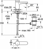 Смеситель Grohe Eurosmart Cosmopolitan T 36318000 для раковины с донным клапаном фото 2