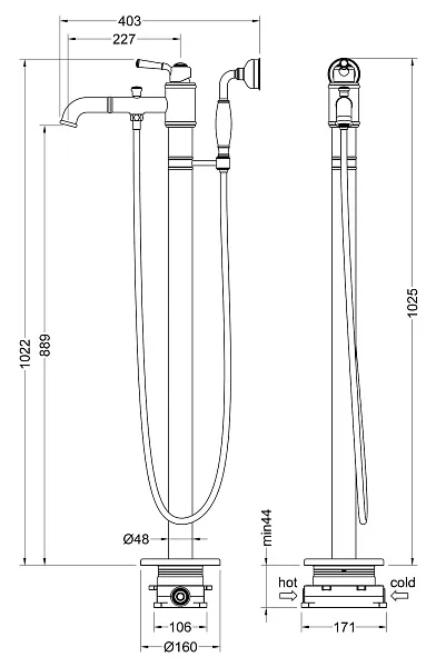 Смеситель для ванны с душем TIMO Arisa 5300/03Y-CR фото 2