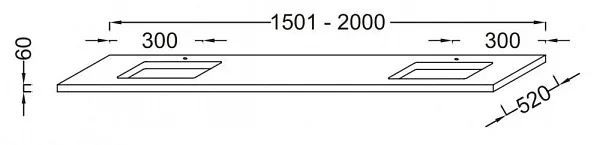 Столешница Jacob Delafon Parallel 200 см EB55-2000-E10 фото 3