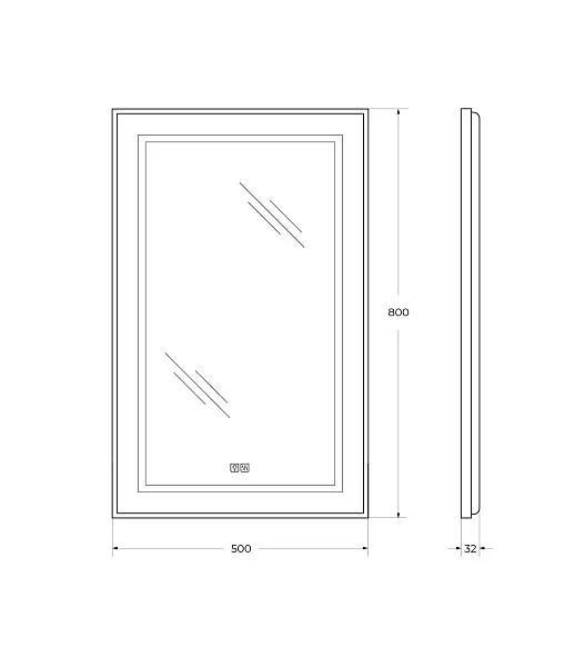 Зеркало BelBagno Kraft 50x80 SPC-KRAFT-500-800-LED-TCH-WARM с подсветкой фото 8