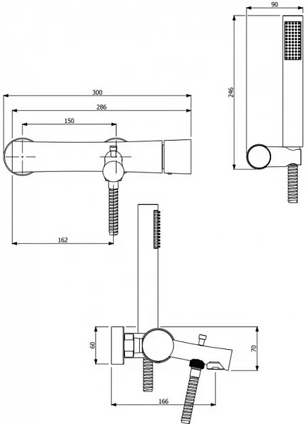 Смеситель Cezares Tink TINK-VDM1-NOP для ванны с душем фото 2